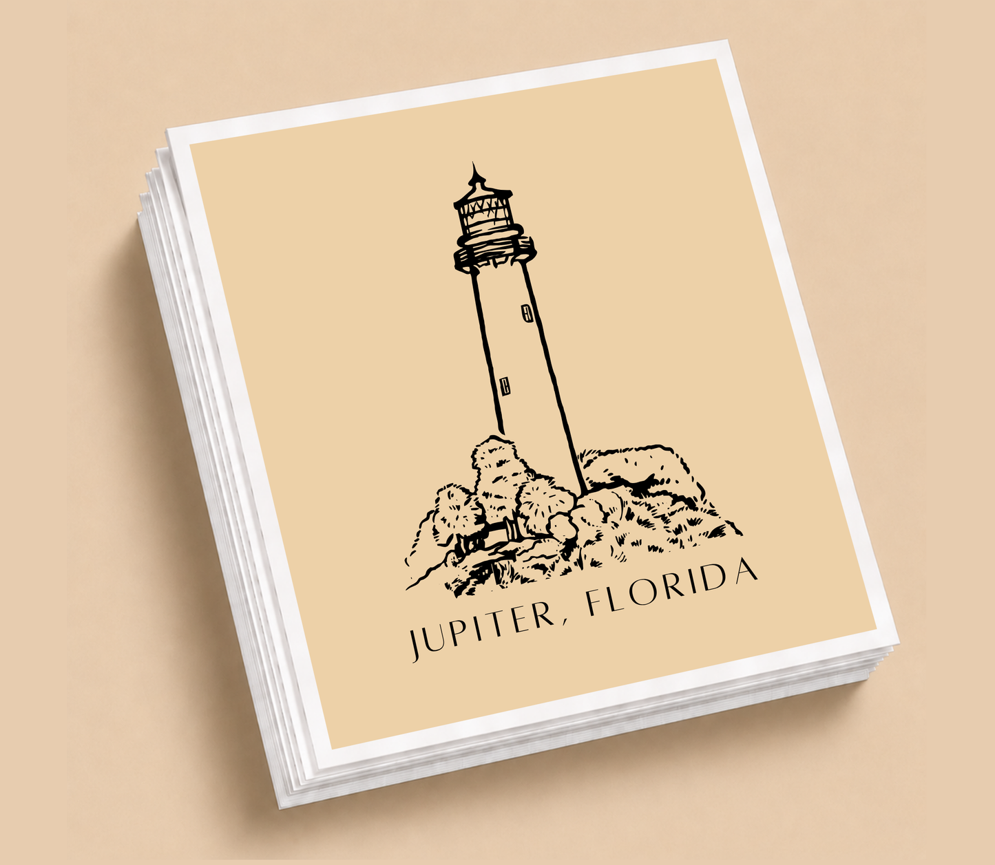 Personalized Jupiter Florida Lighthouse Table Napkins