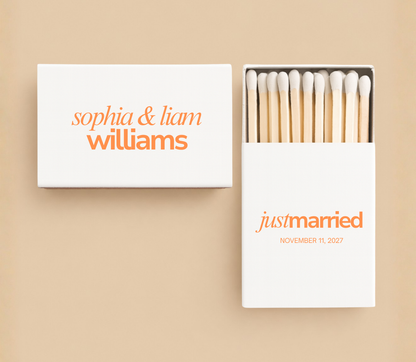 Just Married Wedding Matchboxes