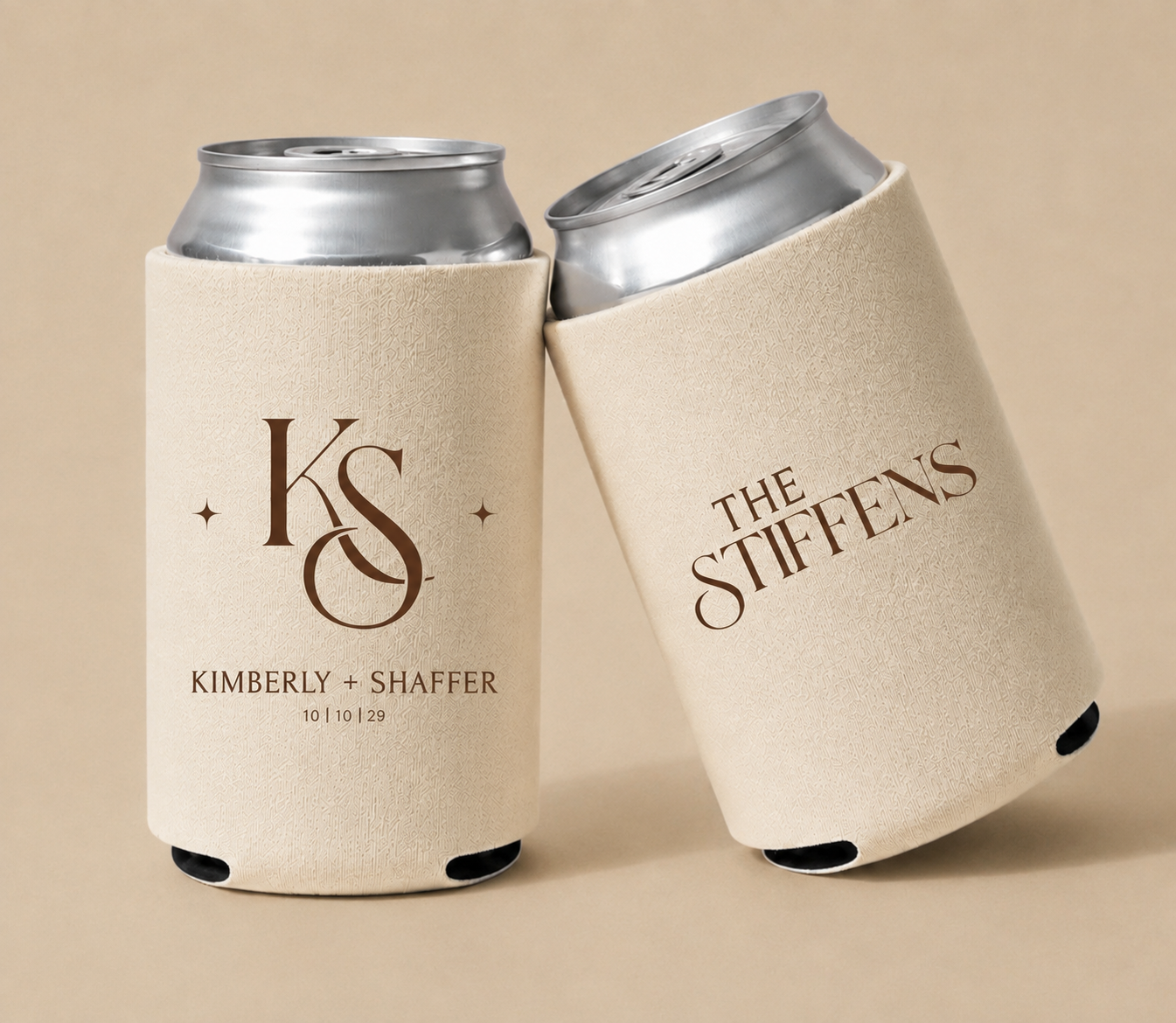Personalized Initials Monogram Wedding Can Coolers