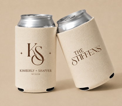 Personalized Initials Monogram Wedding Can Coolers