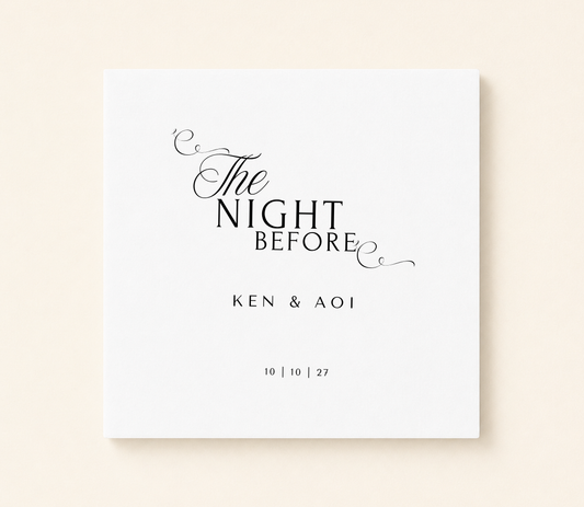 Personalized The Night Before wedding napkin with custom couple names and wedding date