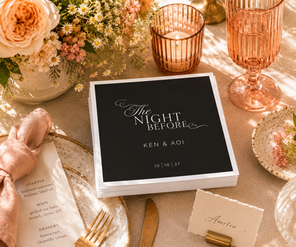 The Night Before rehearsal dinner napkins