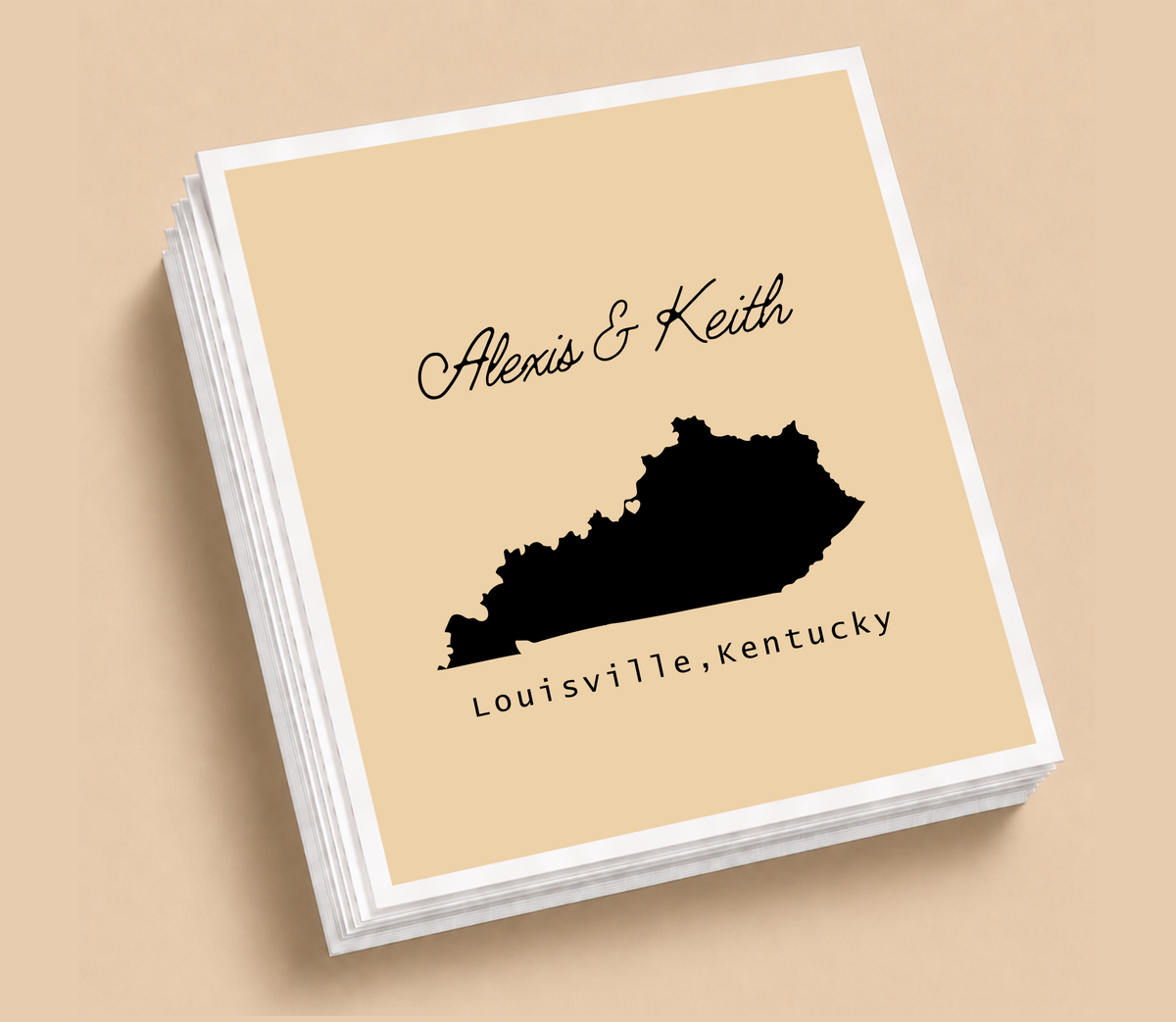 Personalized Kentucky Wedding Table Napkins