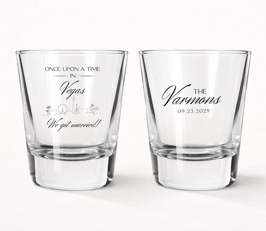 Personalized Las Vegas wedding shot glasses
Vegas destination wedding favor shot glasses
Custom Las Vegas wedding keepsake glasses
Once Upon A Time In Vegas wedding shot glasses
Personalized Vegas wedding favors
Las Vegas skyline wedding shot glasses