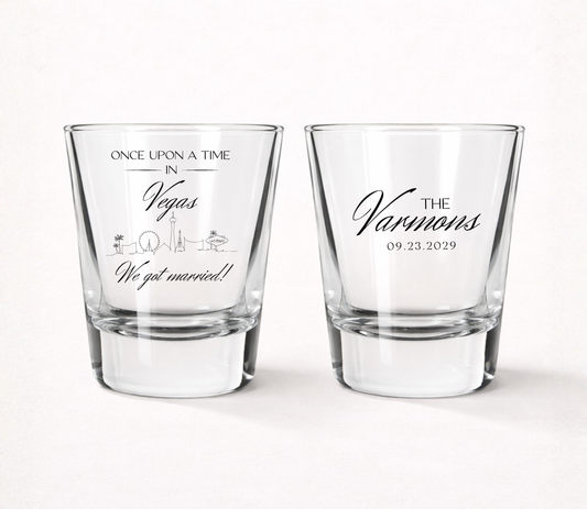 Personalized Las Vegas wedding shot glasses
Vegas destination wedding favor shot glasses
Custom Las Vegas wedding keepsake glasses
Once Upon A Time In Vegas wedding shot glasses
Personalized Vegas wedding favors
Las Vegas skyline wedding shot glasses