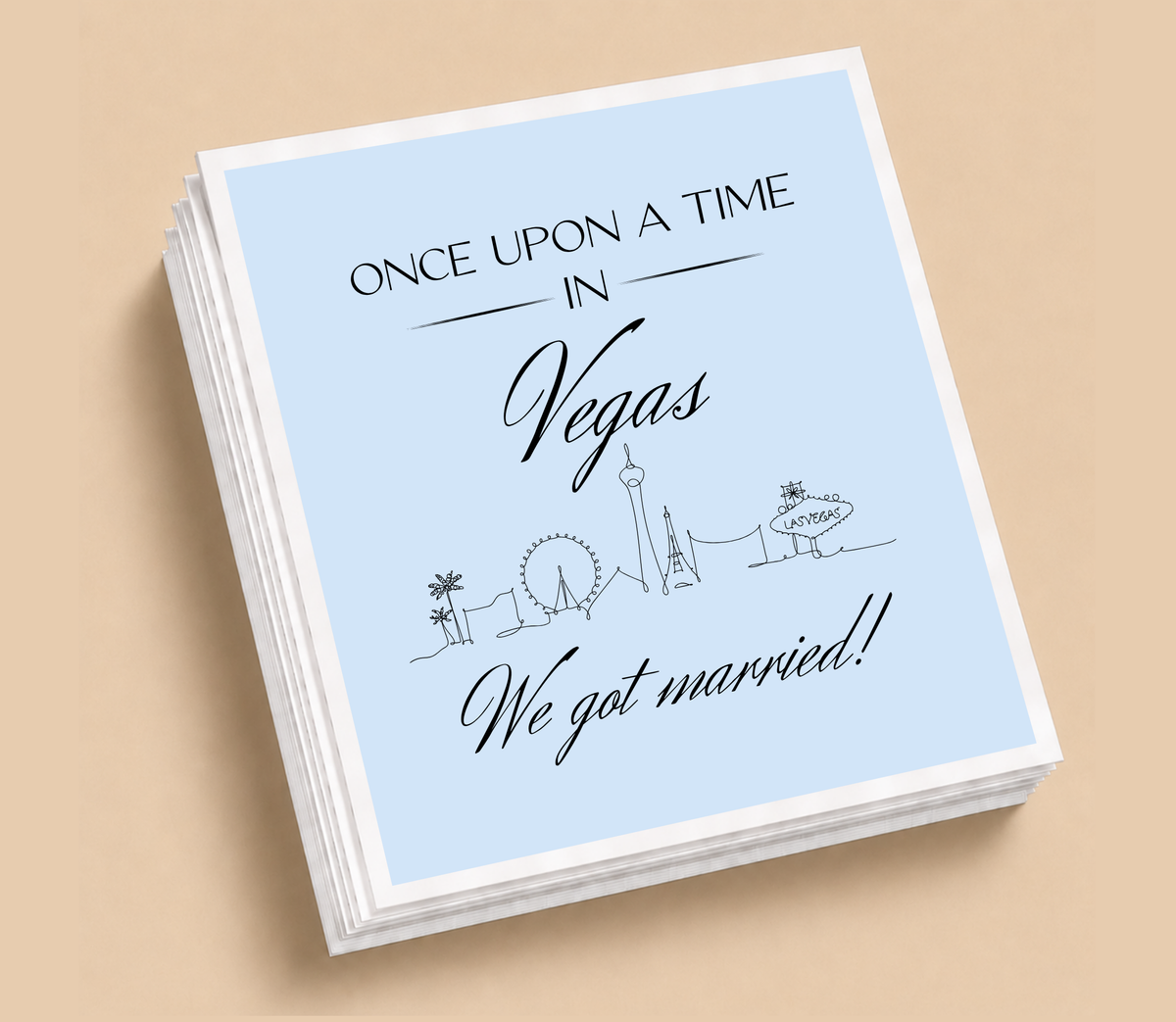 Personalized Las Vegas Wedding Table Napkins
