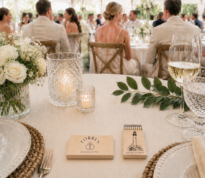 Custom Jupiter Florida wedding matchboxes.