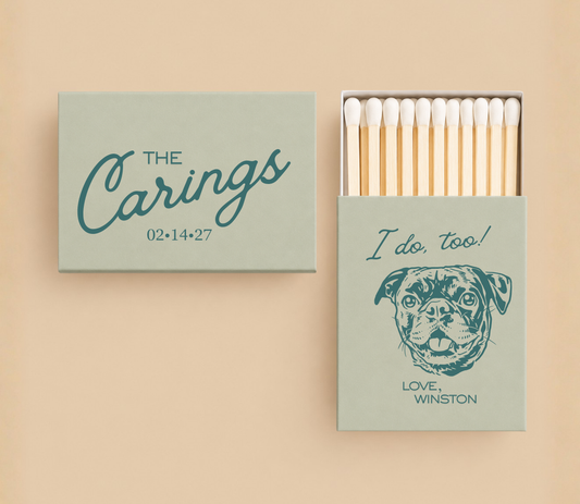 Personalized Script Wedding Matchboxes