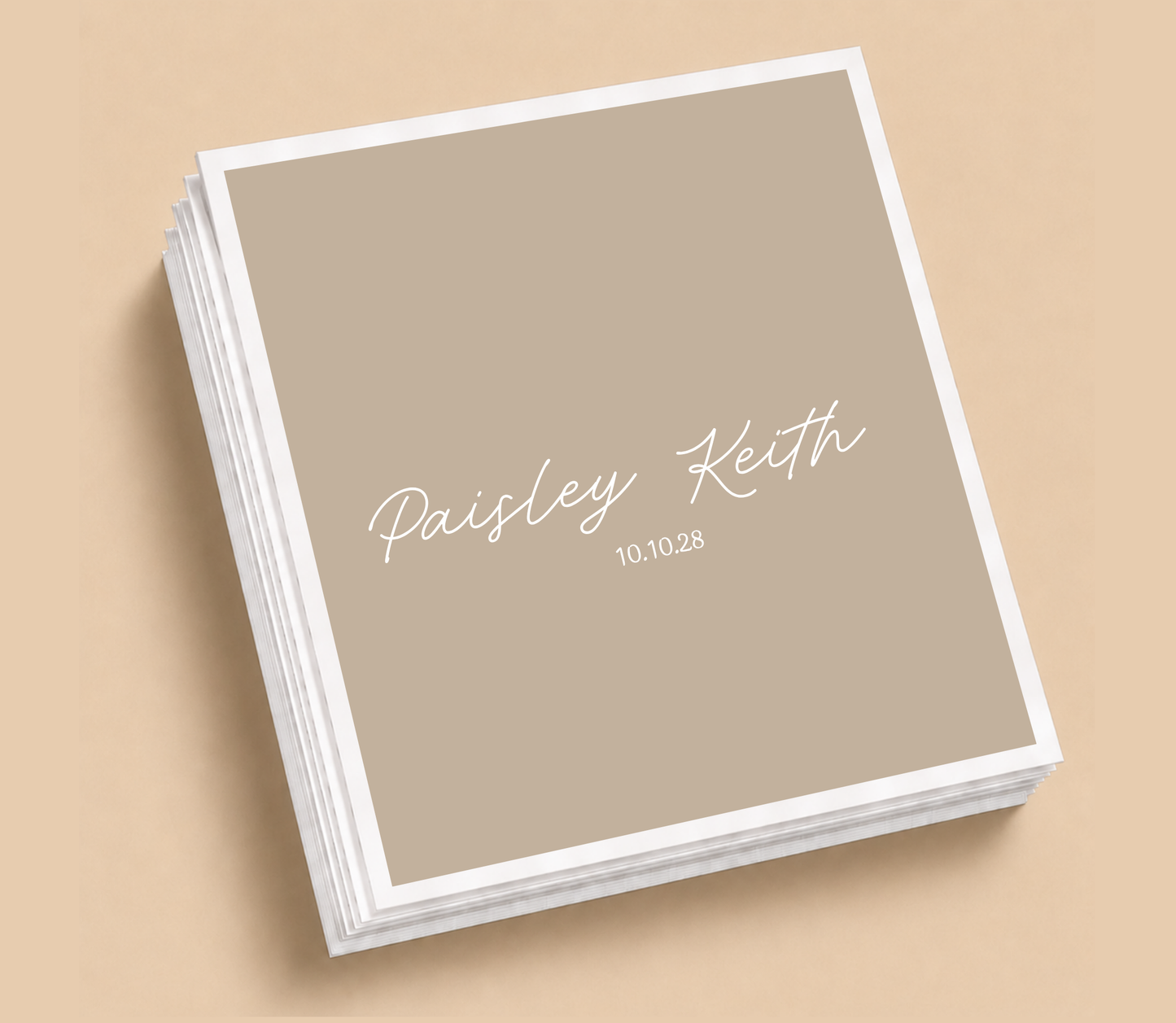 Personalized Minimalist Handwritten Wedding Table Napkins