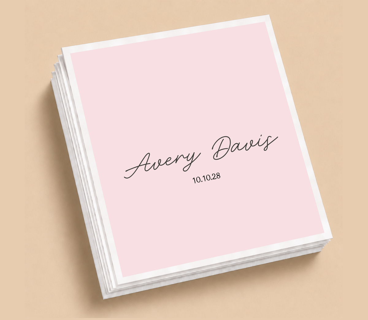 Personalized Minimalist Heart Script Table Napkins