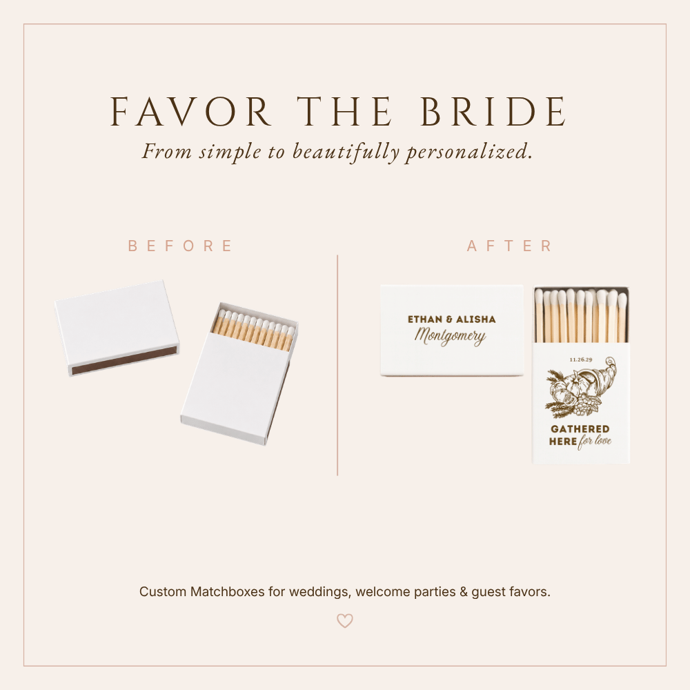 Elegant Thanksgiving wedding favors with personalized names