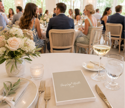 Custom handwritten wedding cocktail napkins.