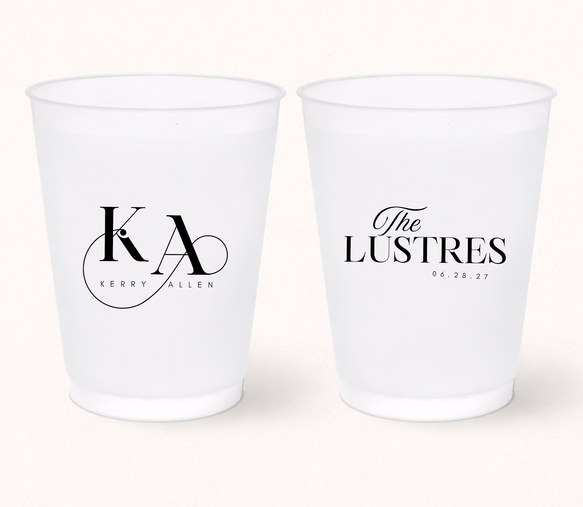 Elegant monogram wedding frosted cups
Personalized frosted cups with custom initials
Modern wedding cups with minimalist typography
Custom wedding drinkware with names and date
Luxury wedding favor frosted cups
Minimalist personalized wedding cups