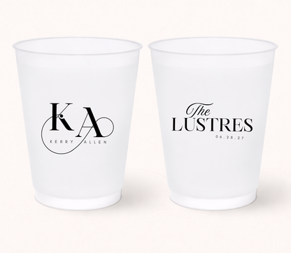 Elegant monogram wedding frosted cups
Personalized frosted cups with custom initials
Modern wedding cups with minimalist typography
Custom wedding drinkware with names and date
Luxury wedding favor frosted cups
Minimalist personalized wedding cups