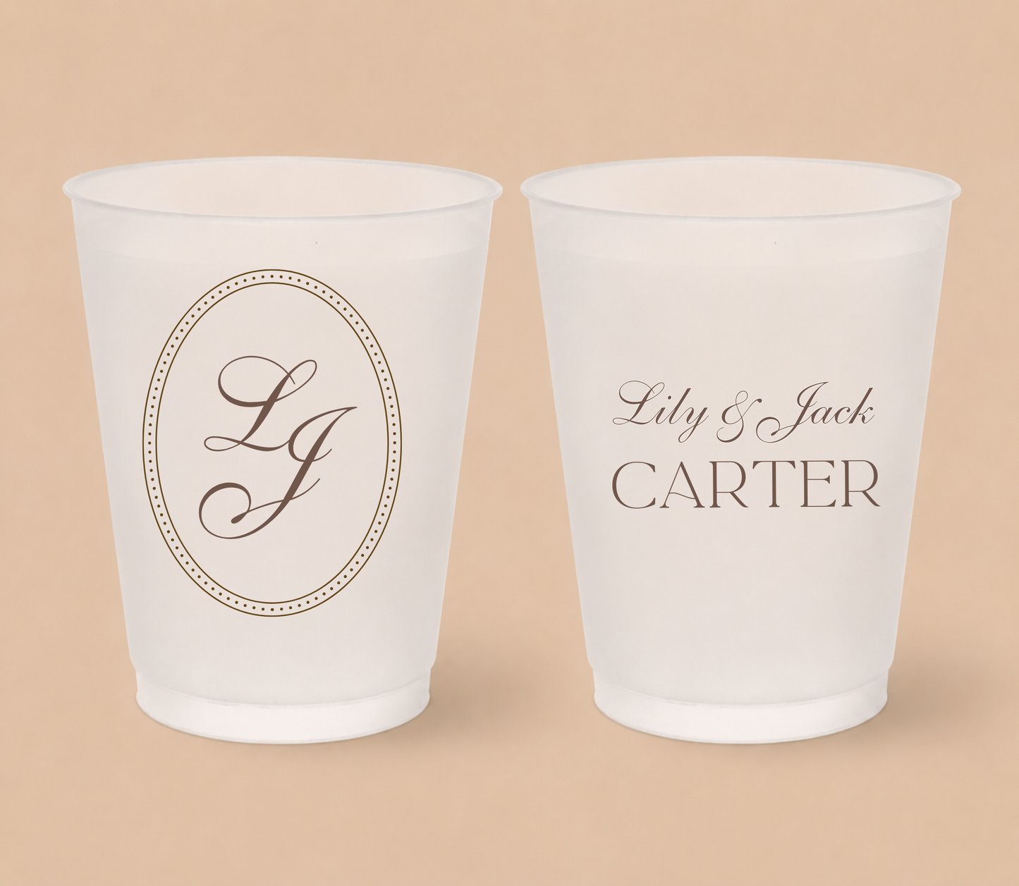 Personalized Elegant Monogram Wedding Frosted Cups
