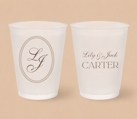 Personalized Elegant Monogram Wedding Frosted Cups
