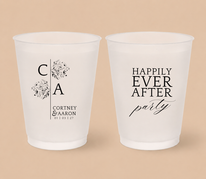 Personalized Wedding Bloom Party Frosted Cups