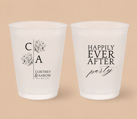 Personalized Wedding Bloom Party Frosted Cups