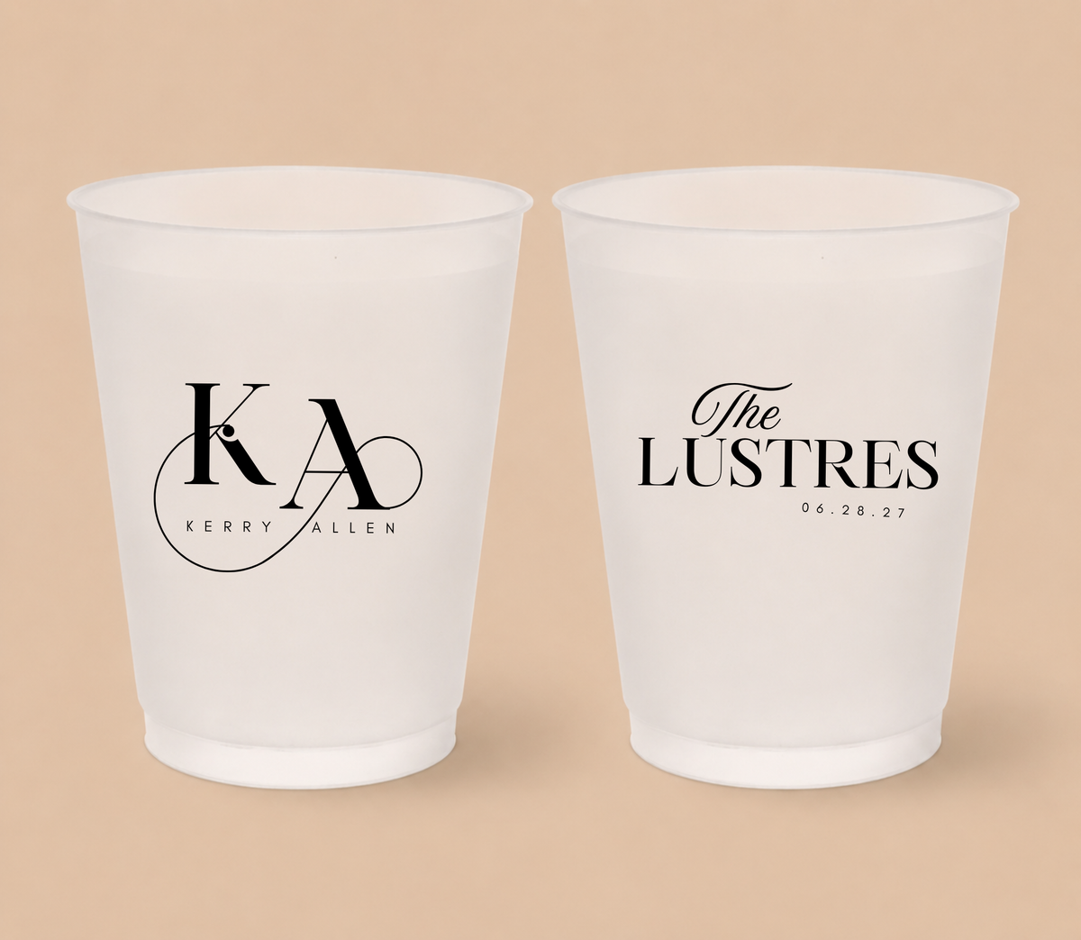 Personalized Monogram Initials Wedding Frosted Cups