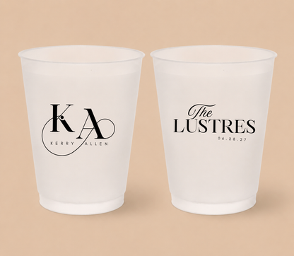 Personalized Monogram Initials Wedding Frosted Cups