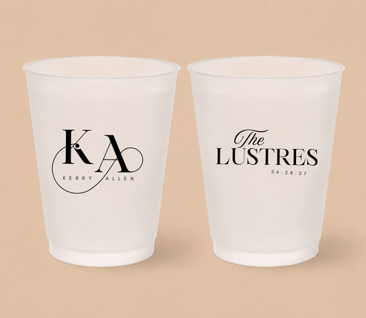 Personalized Monogram Initials Wedding Frosted Cups