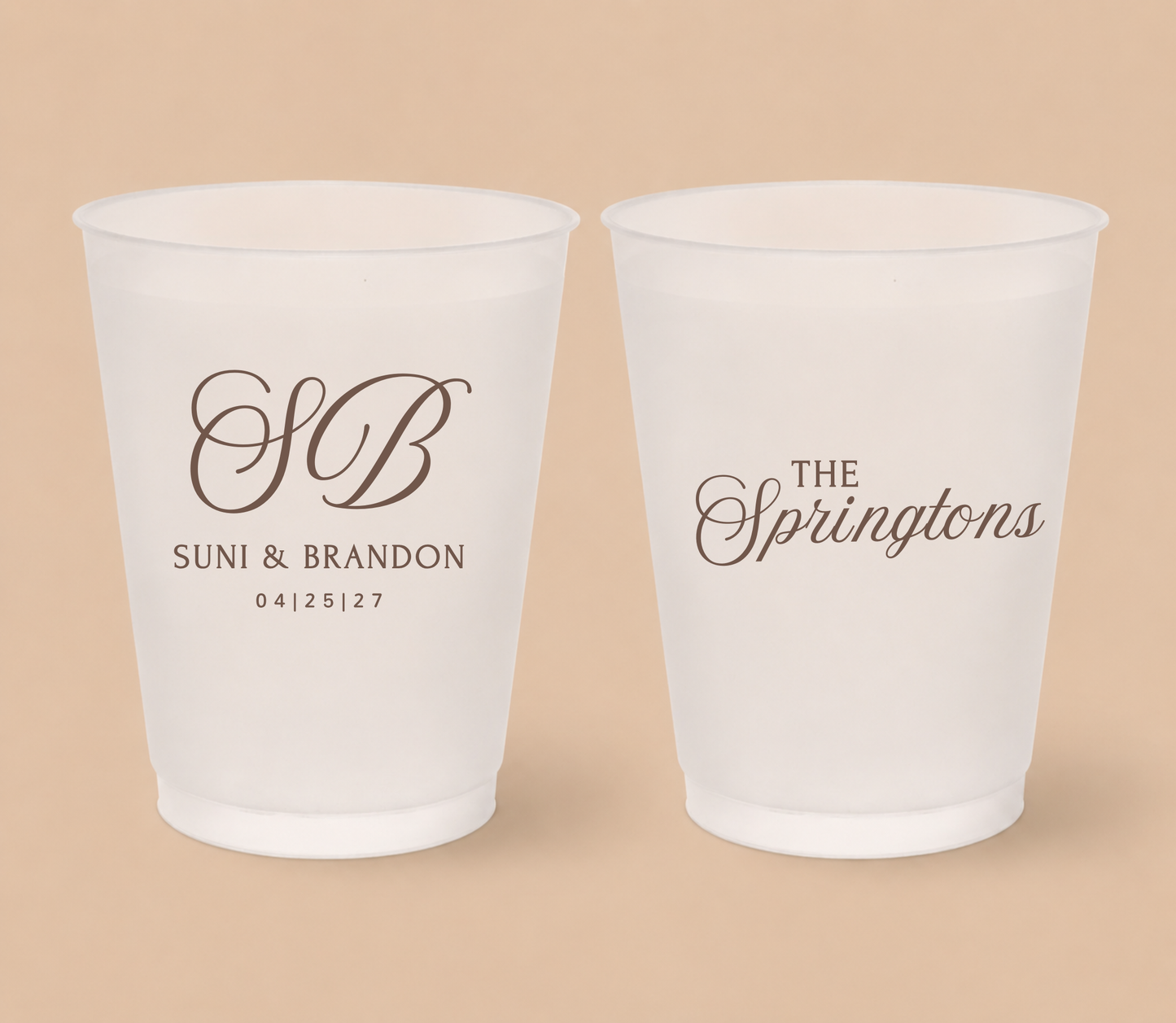 Personalized Monogram Wedding Frosted Cups