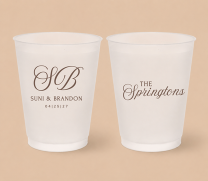 Personalized Monogram Wedding Frosted Cups