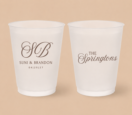 Personalized Monogram Wedding Frosted Cups