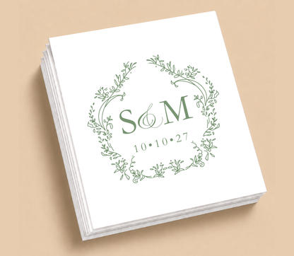 Personalized Monogram Wedding Table Napkins