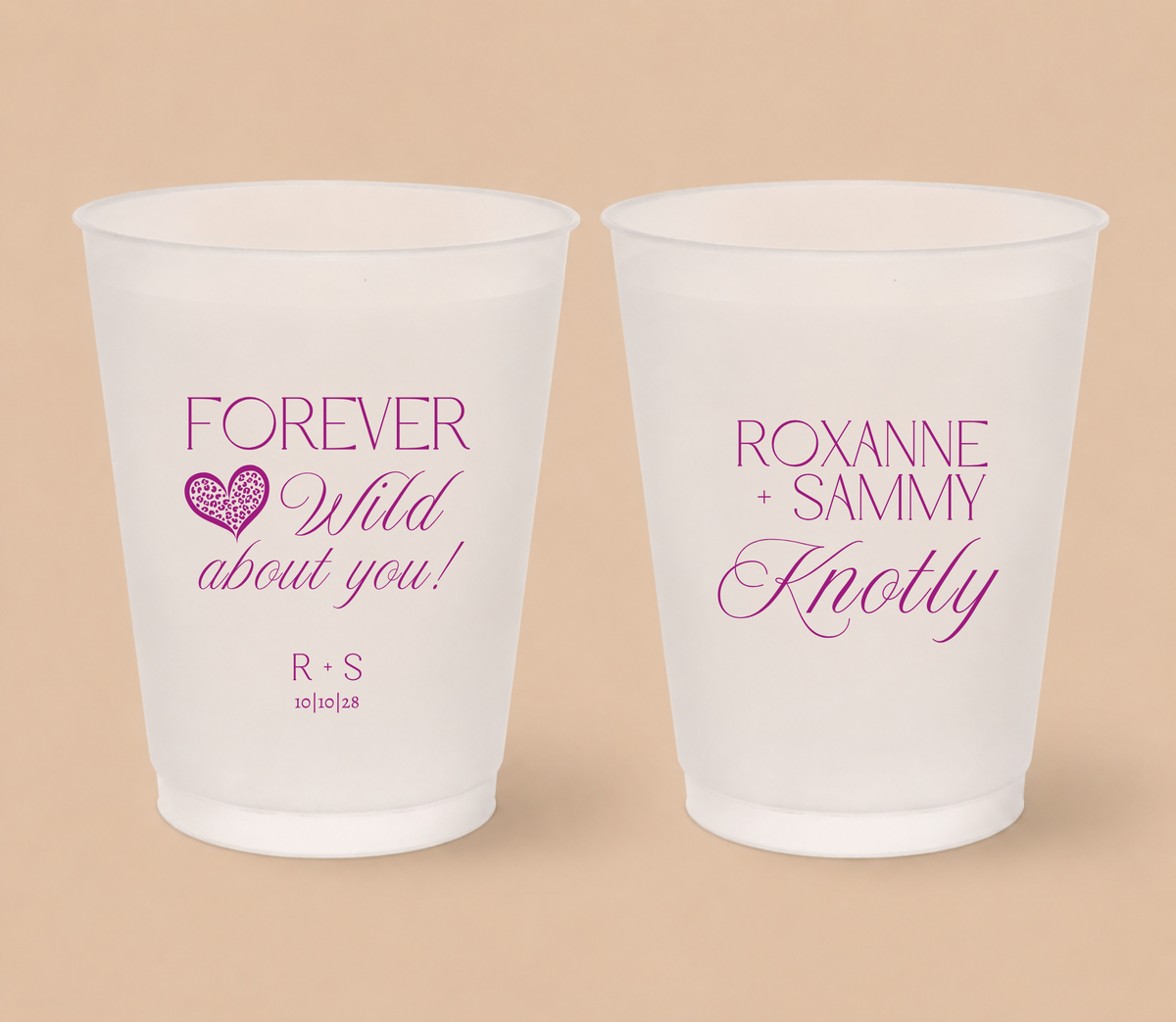 Personalized Forever Wild About You Wedding Frosted Cups