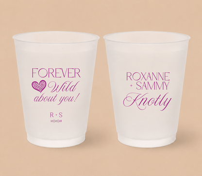 Personalized Forever Wild About You Wedding Frosted Cups