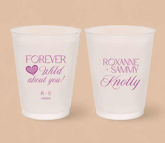 Personalized Forever Wild About You Wedding Frosted Cups
