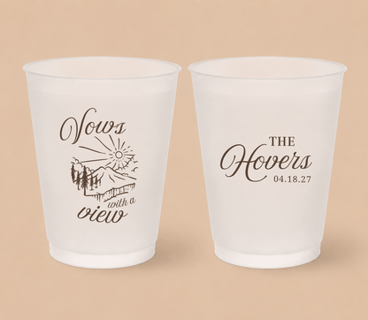 Personalized Scenic Mountain Wedding Frosted Cups