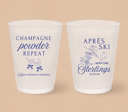Personalized Après Ski Champagne Wedding Frosted Cups