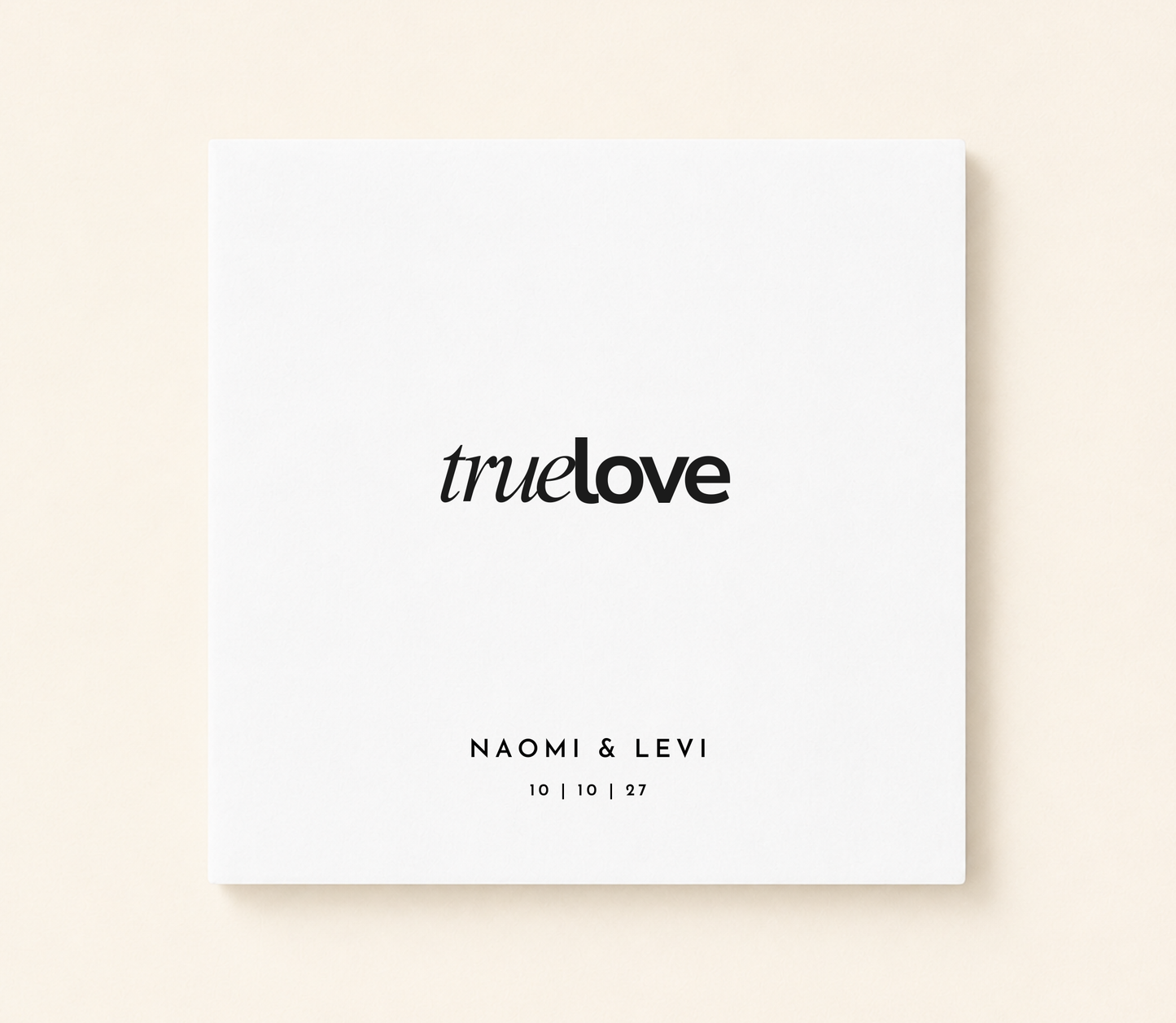 True Love wedding napkin with personalized couple names and wedding date