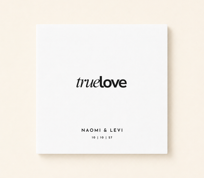 True Love wedding napkin with personalized couple names and wedding date