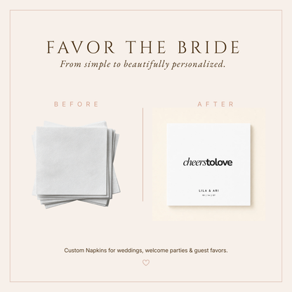 Personalized Cheers To Love Wedding Napkins