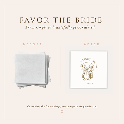 Personalized Pet Drinks On Me Napkins