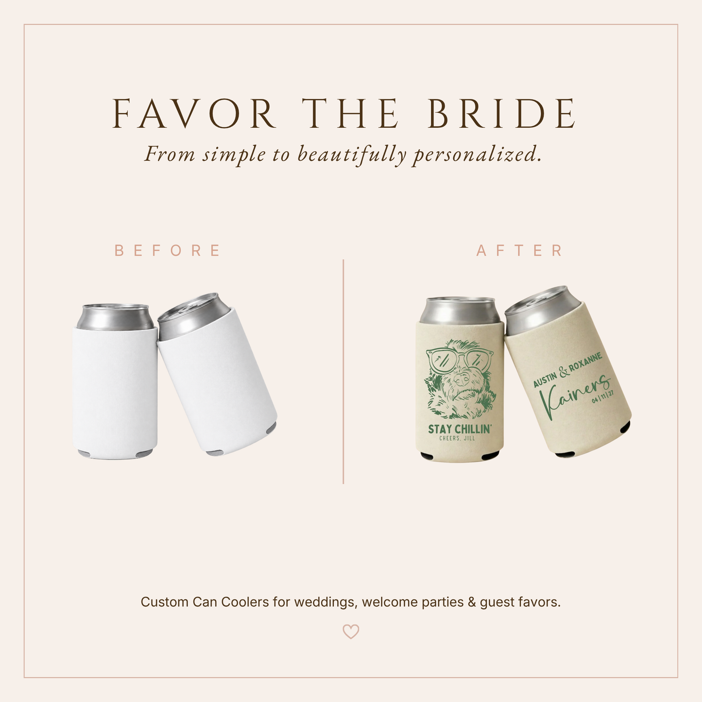 Personalized Dog Sunglasses Wedding Can Coolers