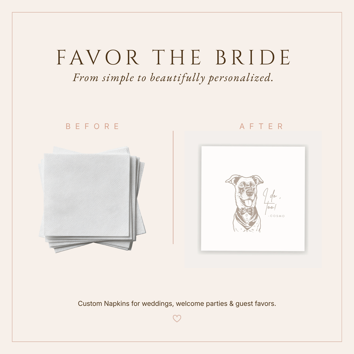 Personalized I Do Pet Wedding Napkins