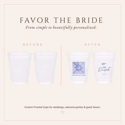 Personalized Mediterranean Wedding Frosted Cups