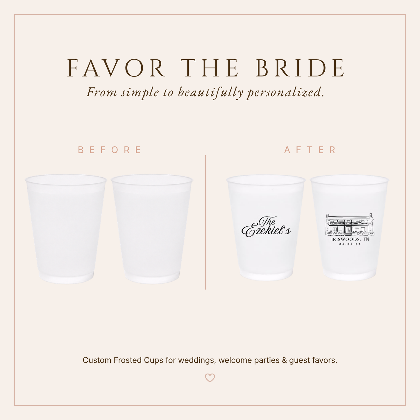 Personalized Iriswoods Tennessee Wedding Frosted Cups