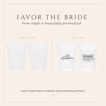 Personalized Iriswoods Tennessee Wedding Frosted Cups