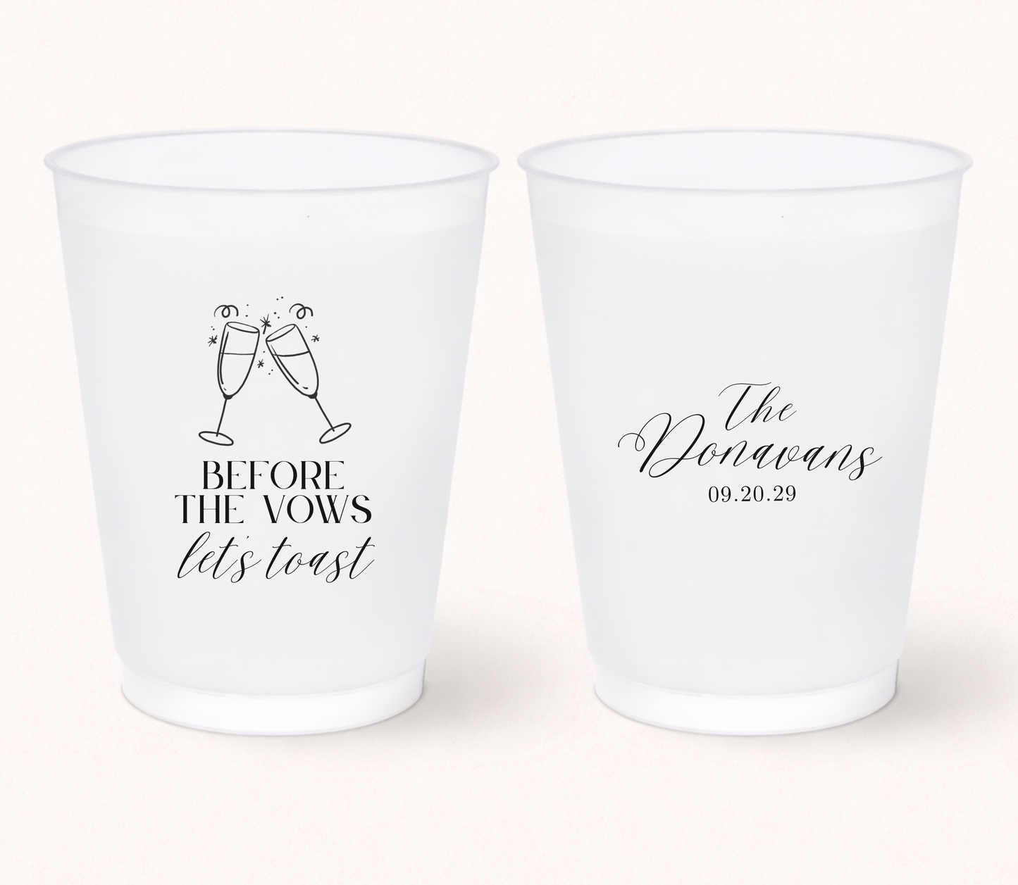 Before Vows Celebration Cups Dinner Design