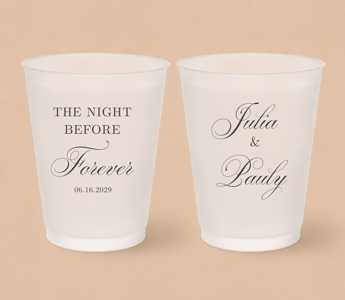 Personalized Night Before Forever Frosted Cups