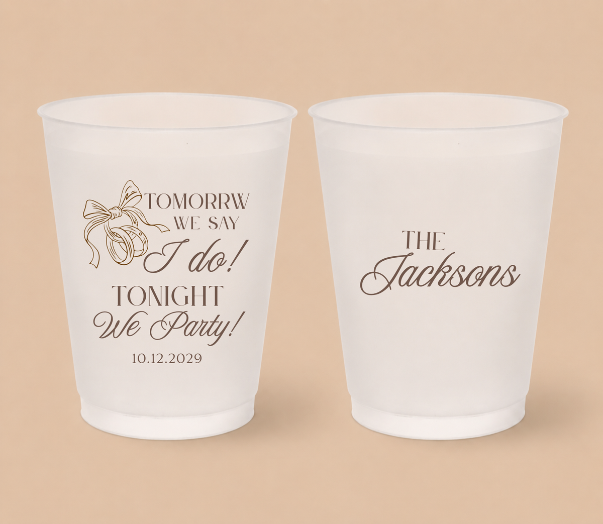 Personalized Rehearsal Dinner Frosted Cups
