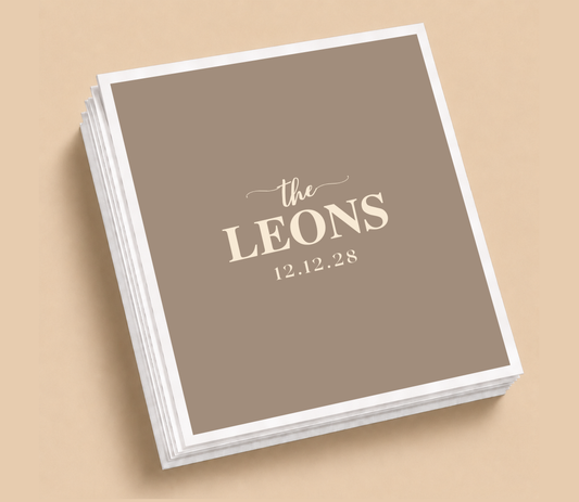 Personalized Nude Minimalist Wedding Table Napkins