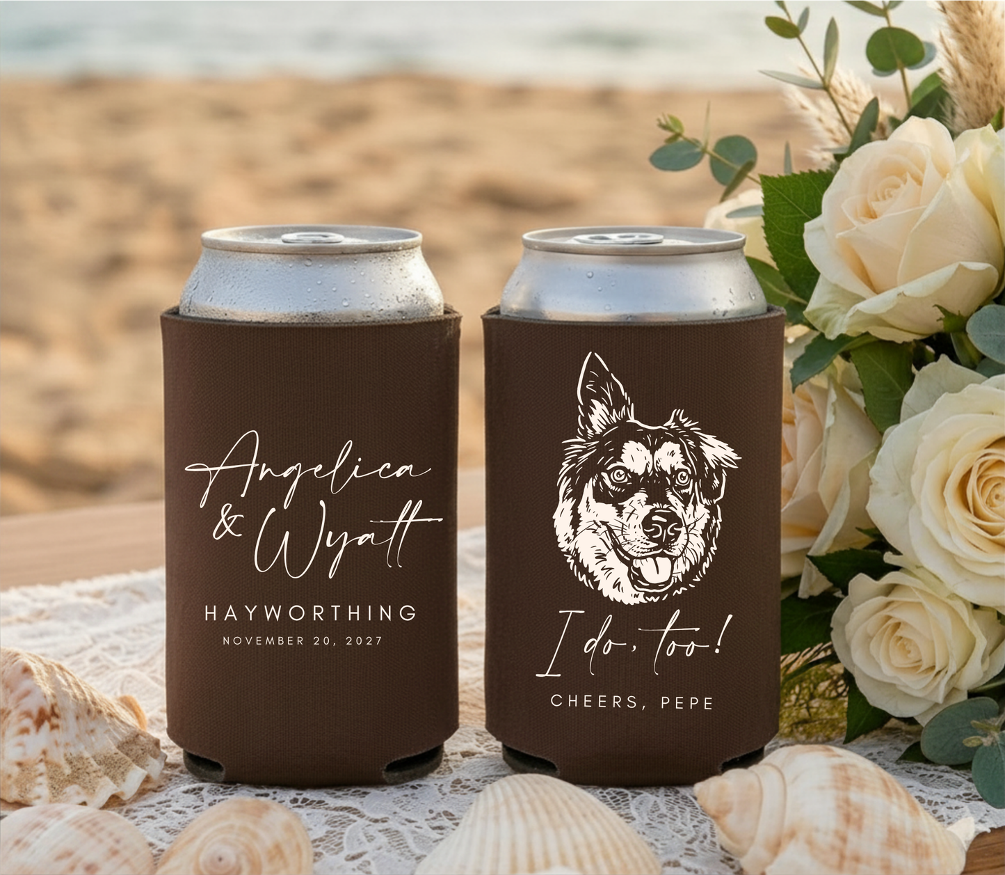 Cute Dog Script Letter Drink Wrap Favor