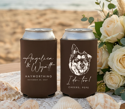 Cute Dog Script Letter Drink Wrap Favor