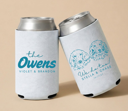 Couple Pup Beverage Holder Name Tag
